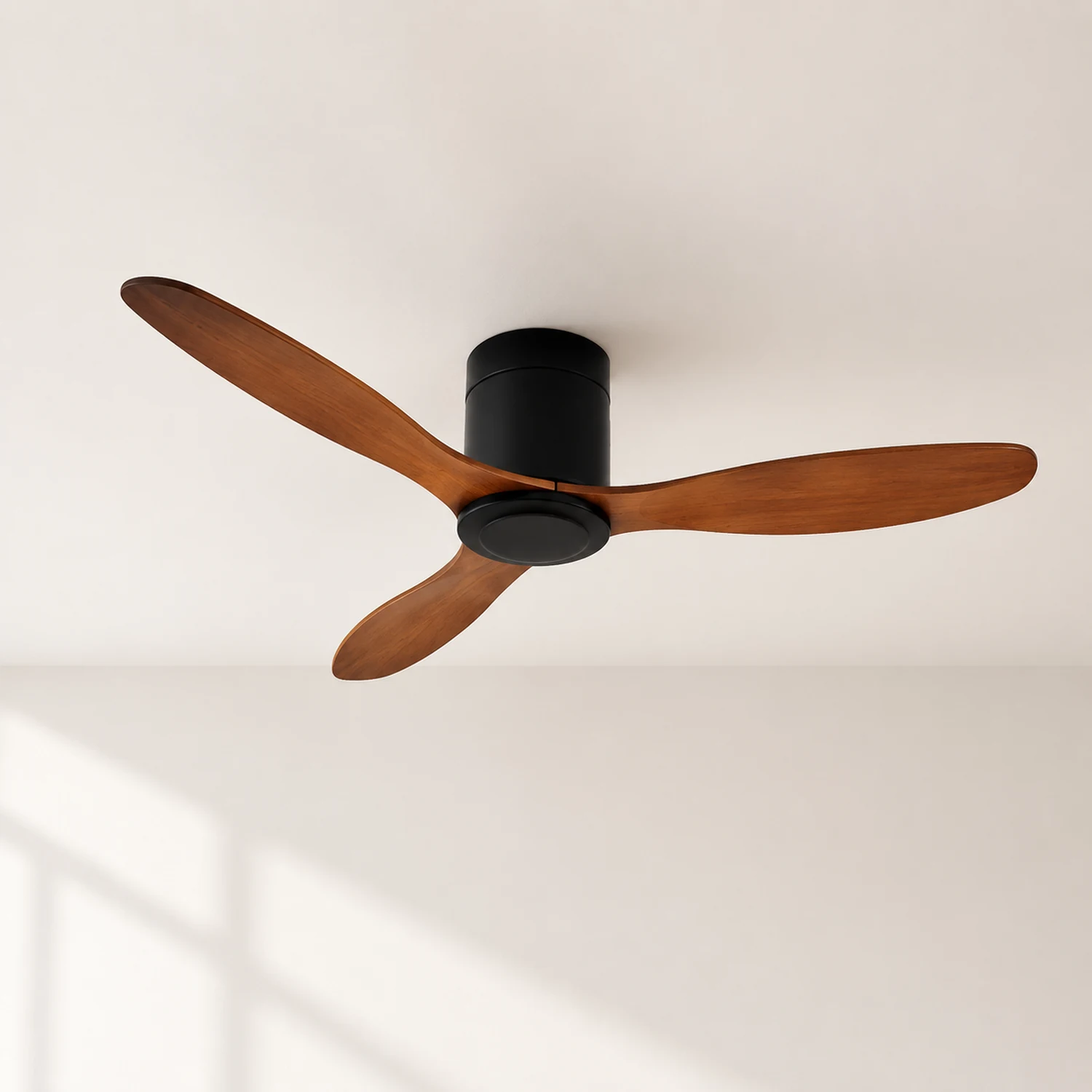 Walters Minimalist 3 Blätter Schwarz Deckenventilator, ∅132CM - Lumpaz