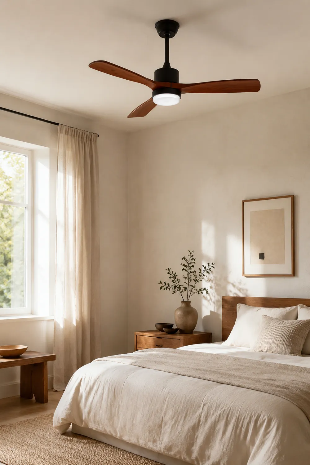 Haydn 3-Blatt Schwarzer Deckenventilator mit Beleuchtung, Metall & ABS, ∅132CM - Lumpaz