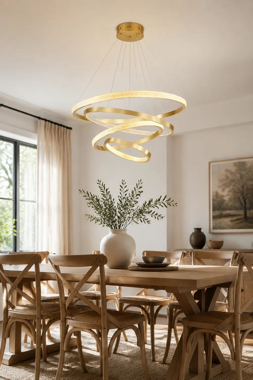 Kirsten Kronleuchter, 1/2/3/4 Ringe, Aluminium & Arcyl, ∅40/60/80/100CM - Lumpaz