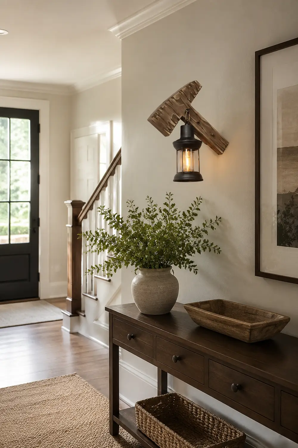 Austin Hammer Laterne Wandleuchte, Holz & Metall - Lumpaz