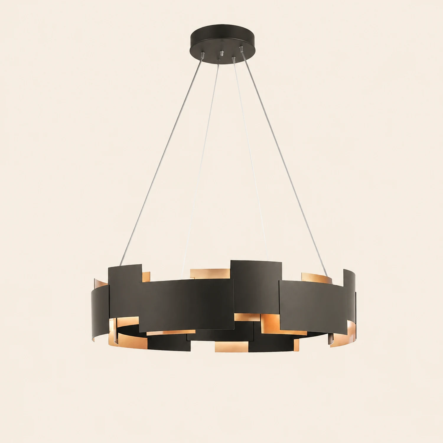Evette Schwarze Pendellampe, 6/8-flammig, ∅60/80CM - Lumpaz