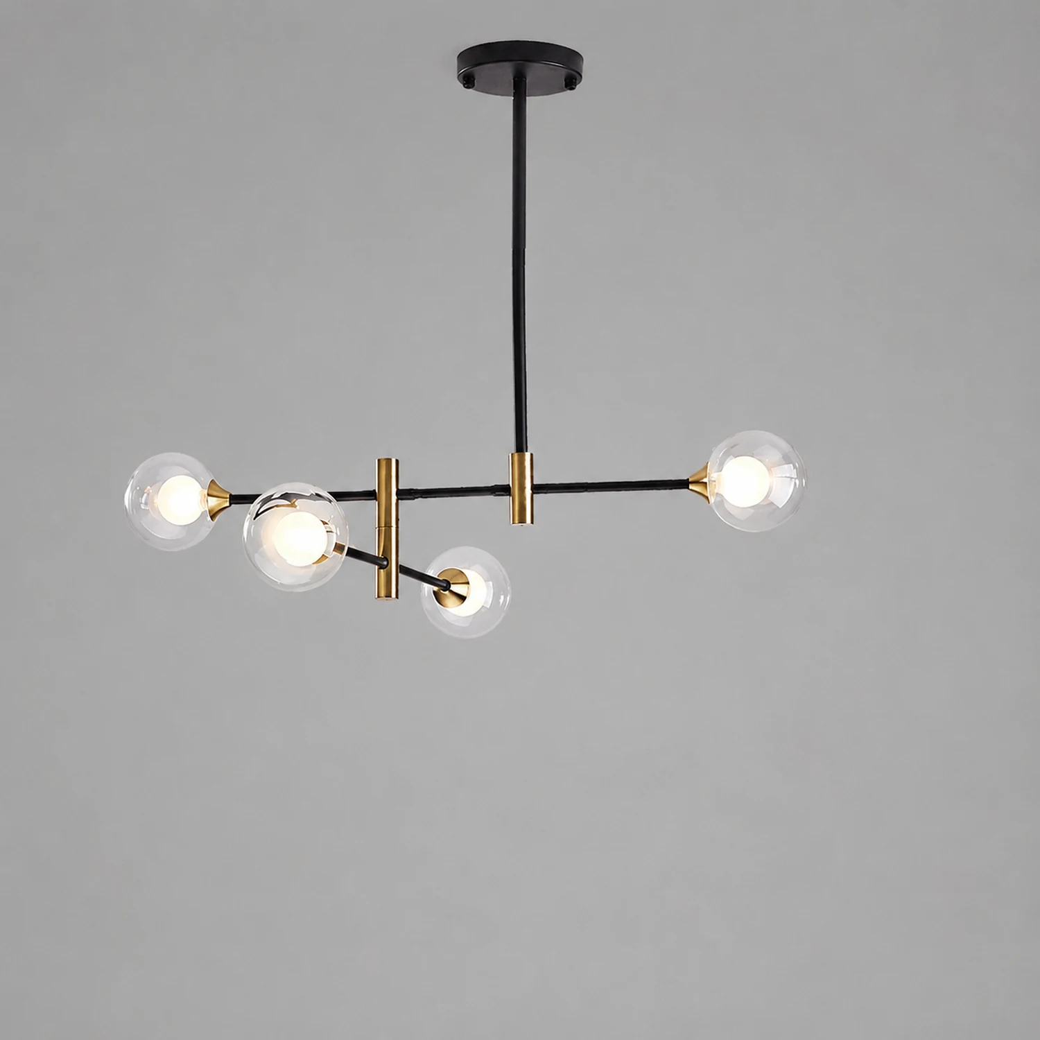 Valentina Goldene Pendellampe, 4/6-flammig, Metall & Glas - Lumpaz