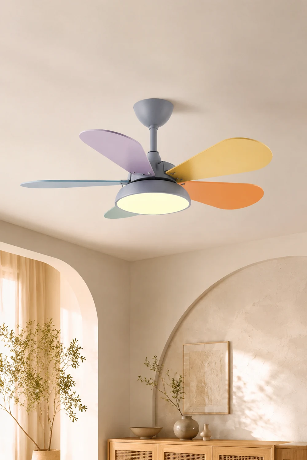 Morandi Bunte Deckenventilator mit Beleuchtung, 2 Farbe, ∅95CM - Lumpaz