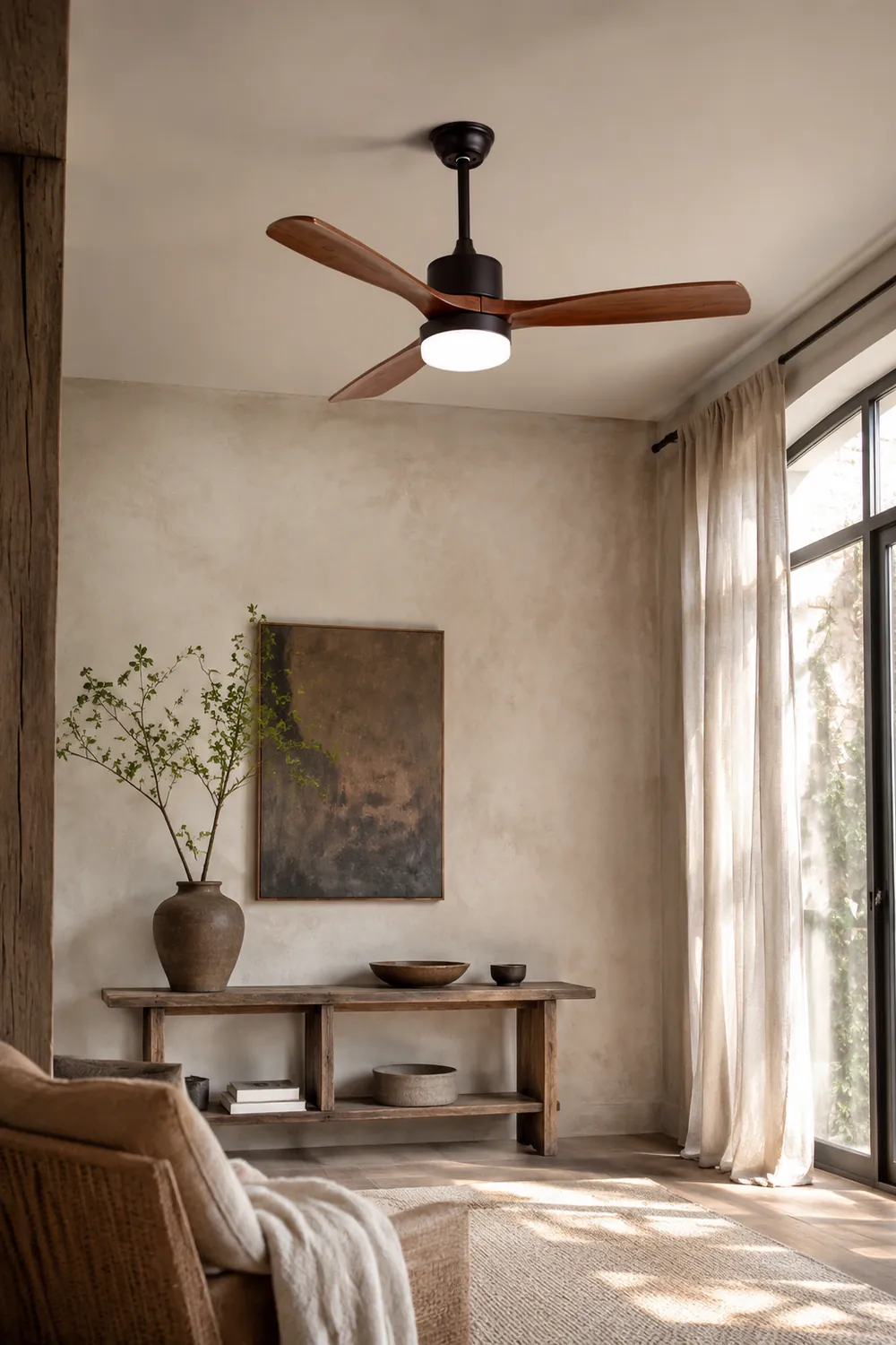 Haydn 3-Blatt Schwarzer Deckenventilator mit Beleuchtung, Metall & ABS, ∅132CM - Lumpaz