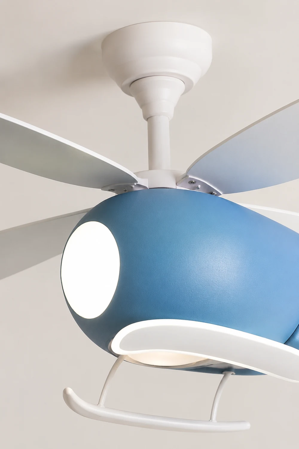 Minori 4-Blätter Blue Jet Deckenventilator, Metall & Holz, ∅90CM - Lumpaz