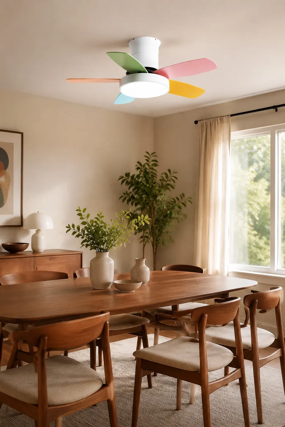 Morandi 5-Blatt Bunte Deckenventilator mit Beleuchtung, ∅107CM - Lumpaz