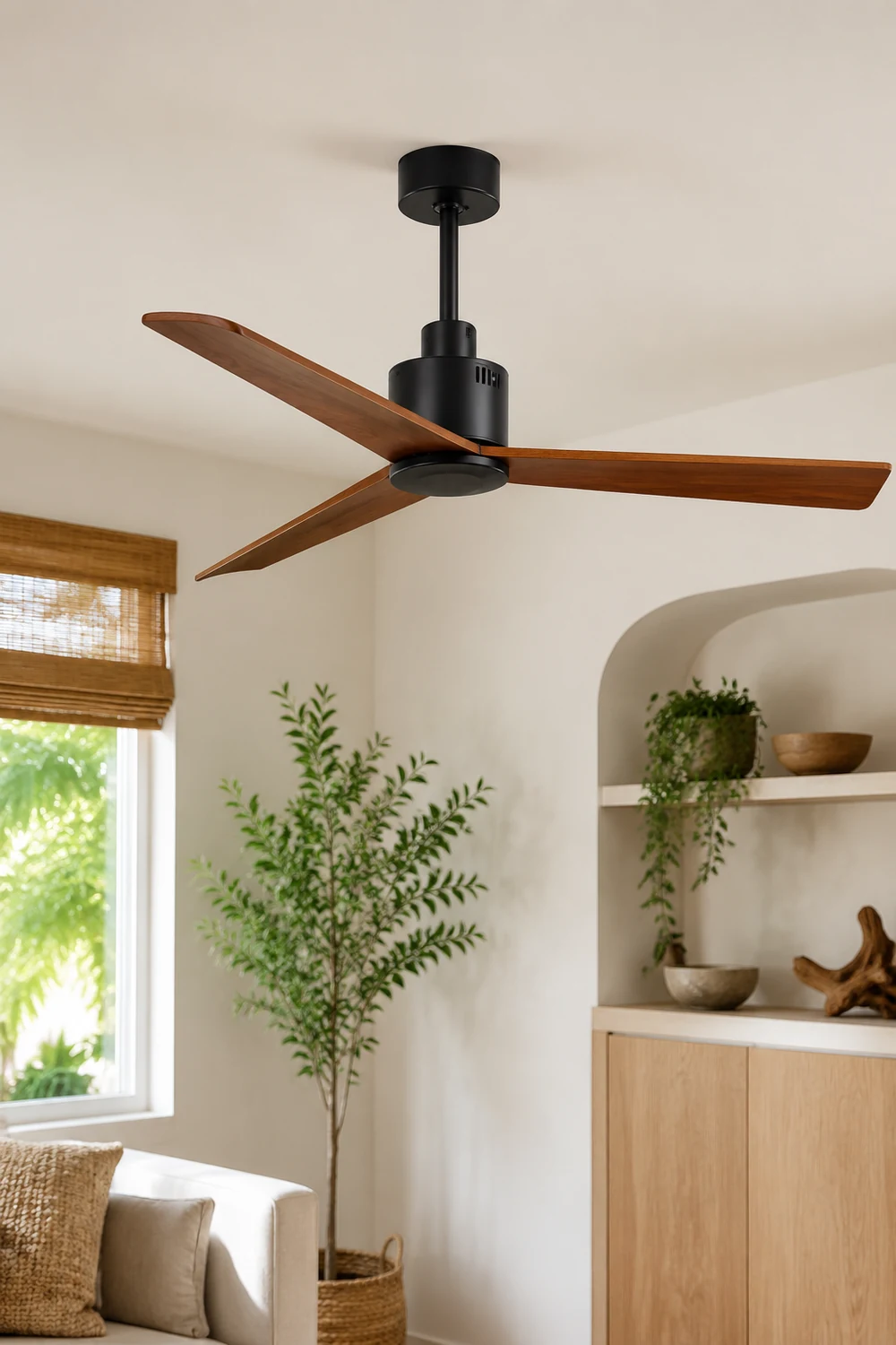Haydn 3-Blatt Schwarzer Deckenventilator, Metall & ABS, ∅132CM - Lumpaz