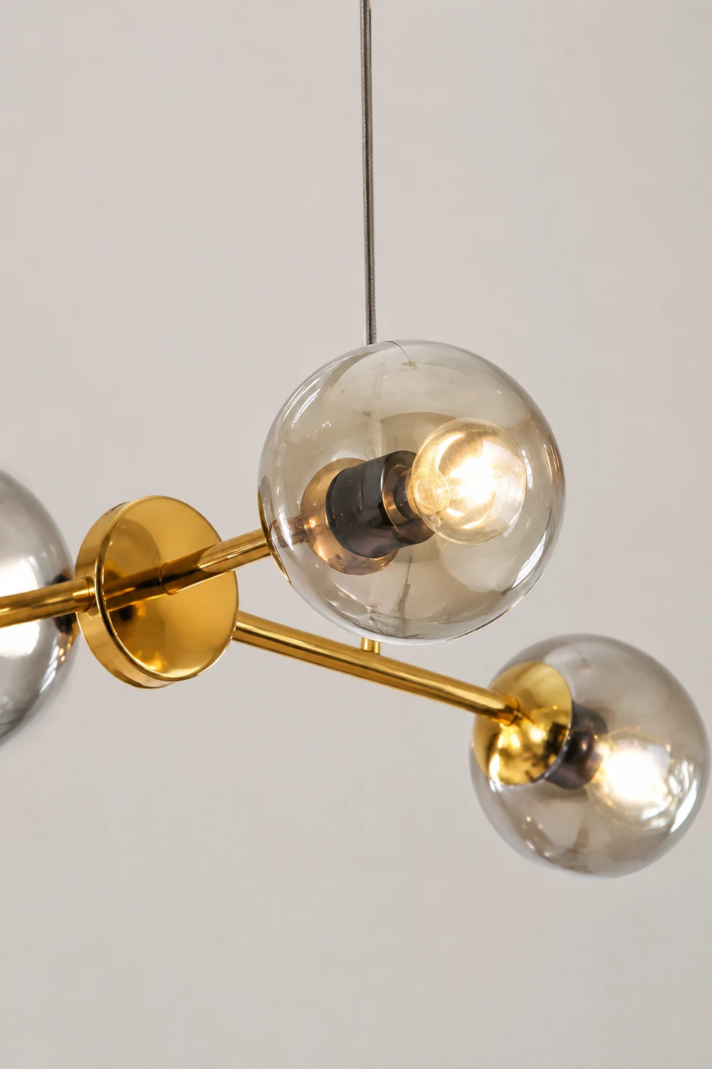Valentina Goldene Pendellampe, 6-flammig, Metall & Glas - Lumpaz