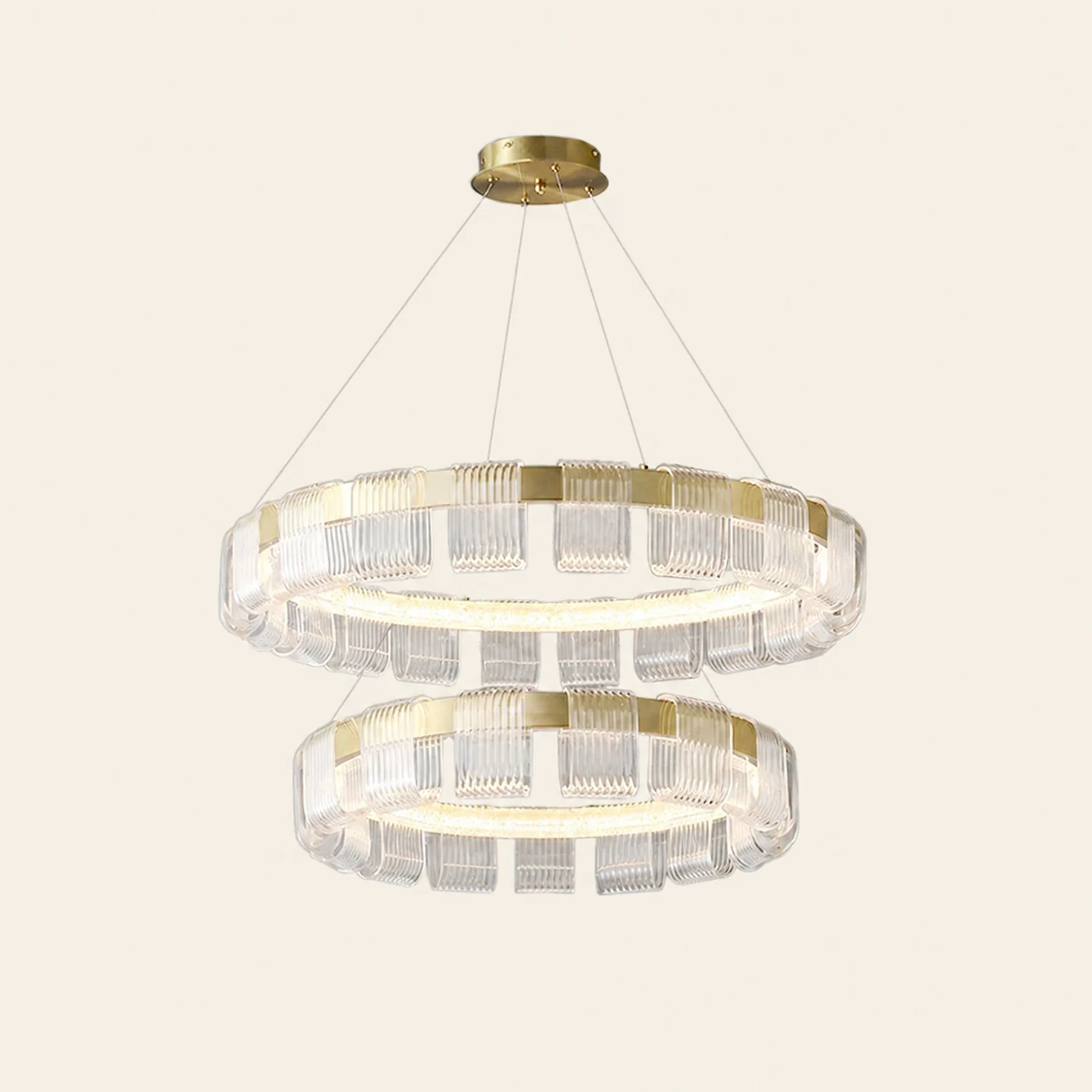 Evette Kronleuchter, Aluminium & Acryl, 1/2 Ringe, ∅40/60/80/100CM - Lumpaz
