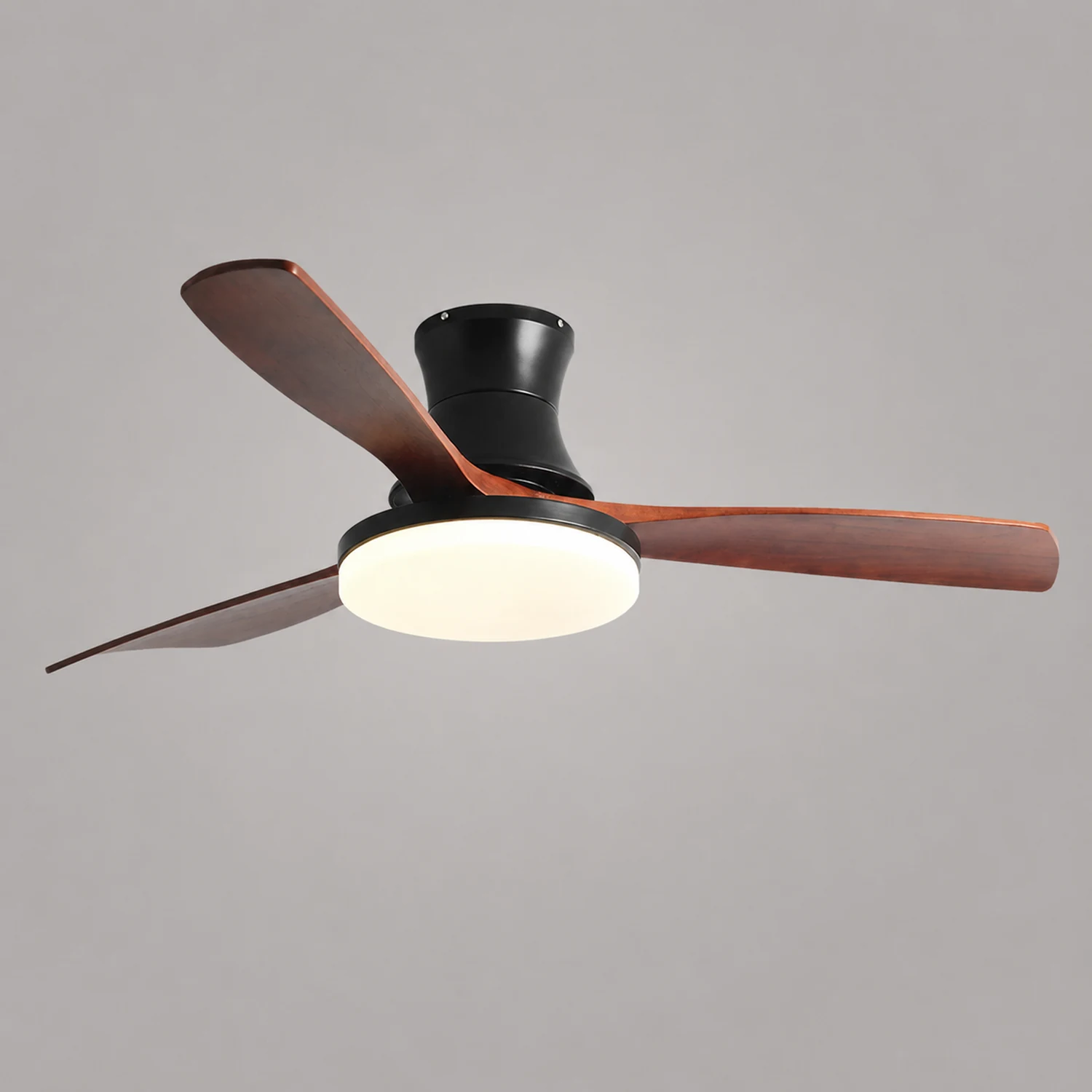 Haydn 3-Blatt-Deckenventilator mit Beleuchtung, 2 Farbe, Metall & Holz, ∅132CM - Lumpaz