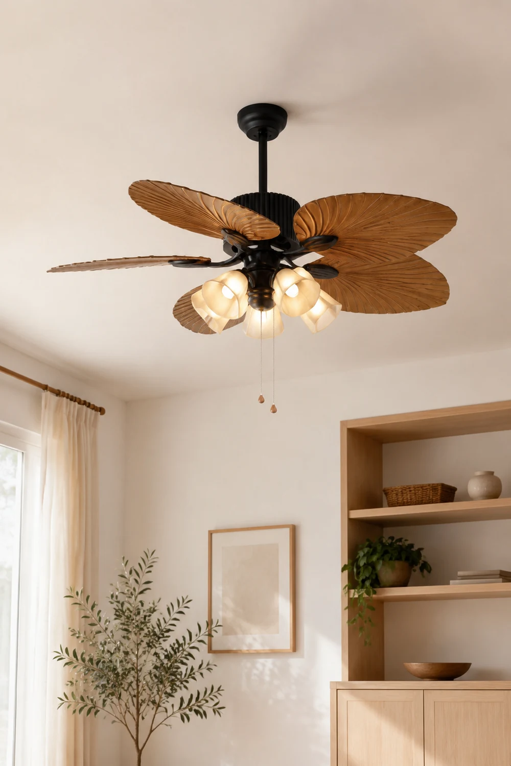 Bella 5-Blatt-Deckenventilator mit Beleuchtung, 3/5-flammig, ∅130CM - Lumpaz