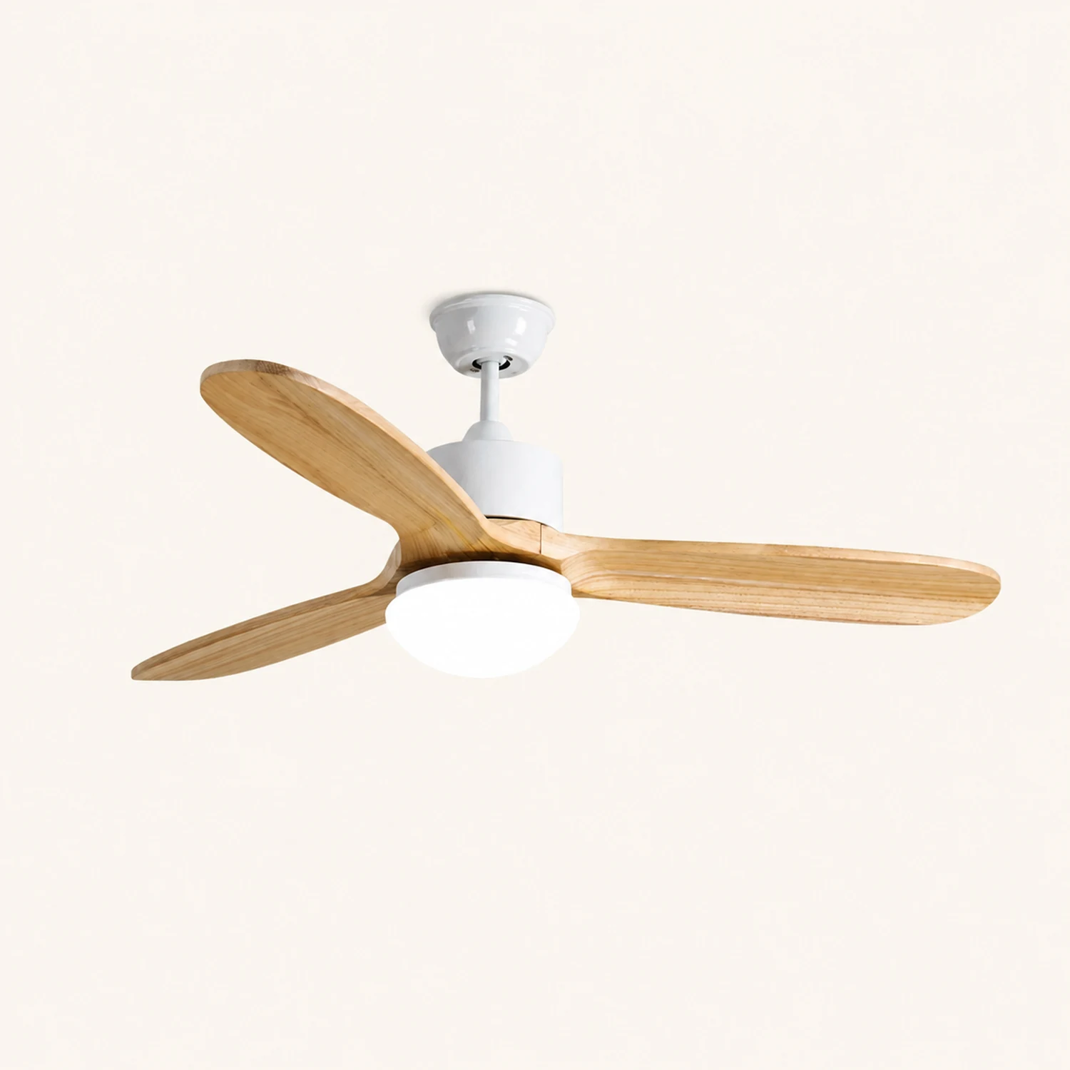 Haydn 3-Blatt Moderner Deckenventilator mit Beleuchtung, 2 Farbe, Metall & Holz, ∅132CM - Lumpaz