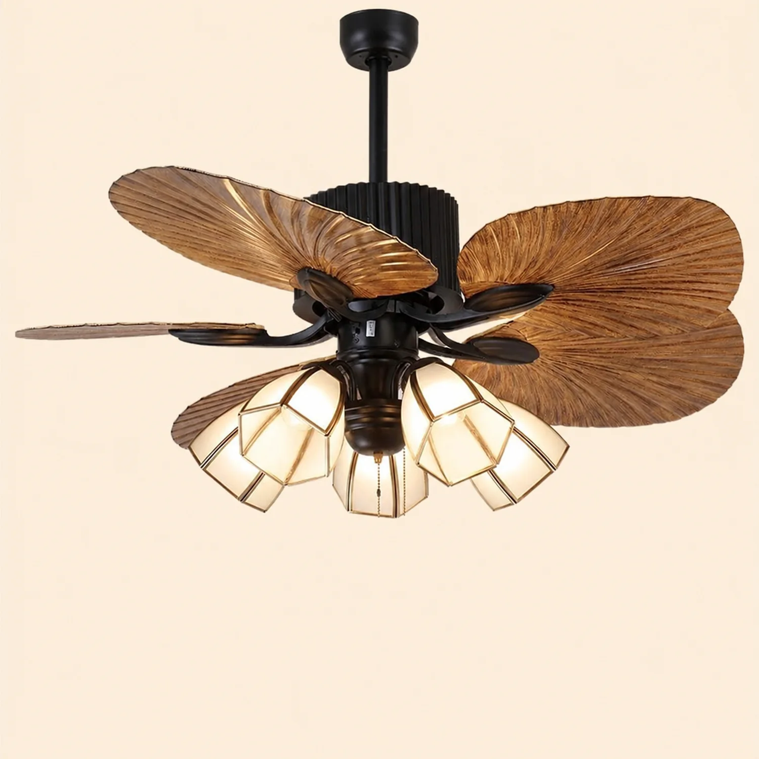 Bella 5-Blatt-Deckenventilator mit Beleuchtung, 3/5-flammig, ∅130CM - Lumpaz