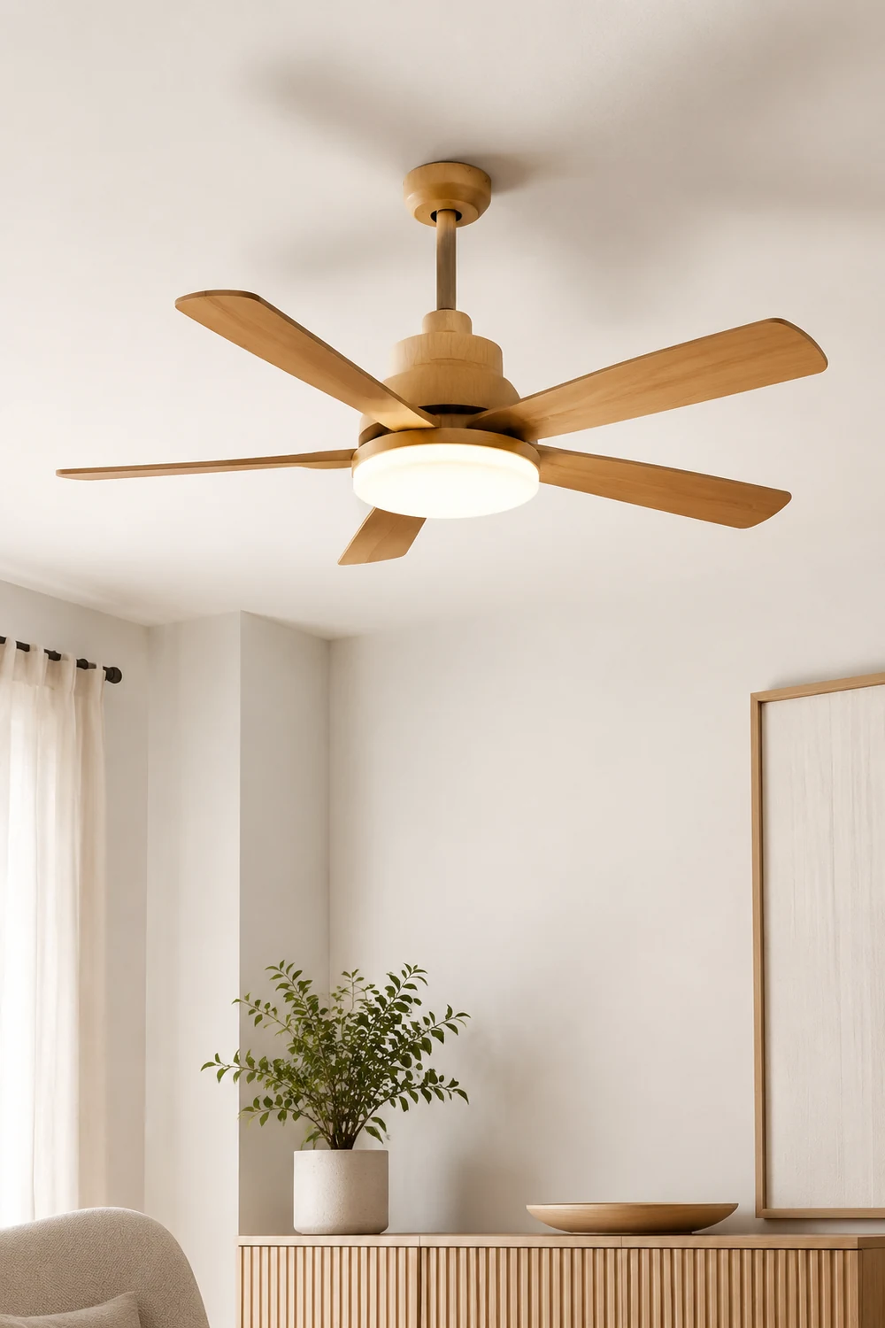 Haydn 5-Blatt-Deckenventilator mit Beleuchtung, 2 Farbe, Metall & ABS, ∅132CM - Lumpaz
