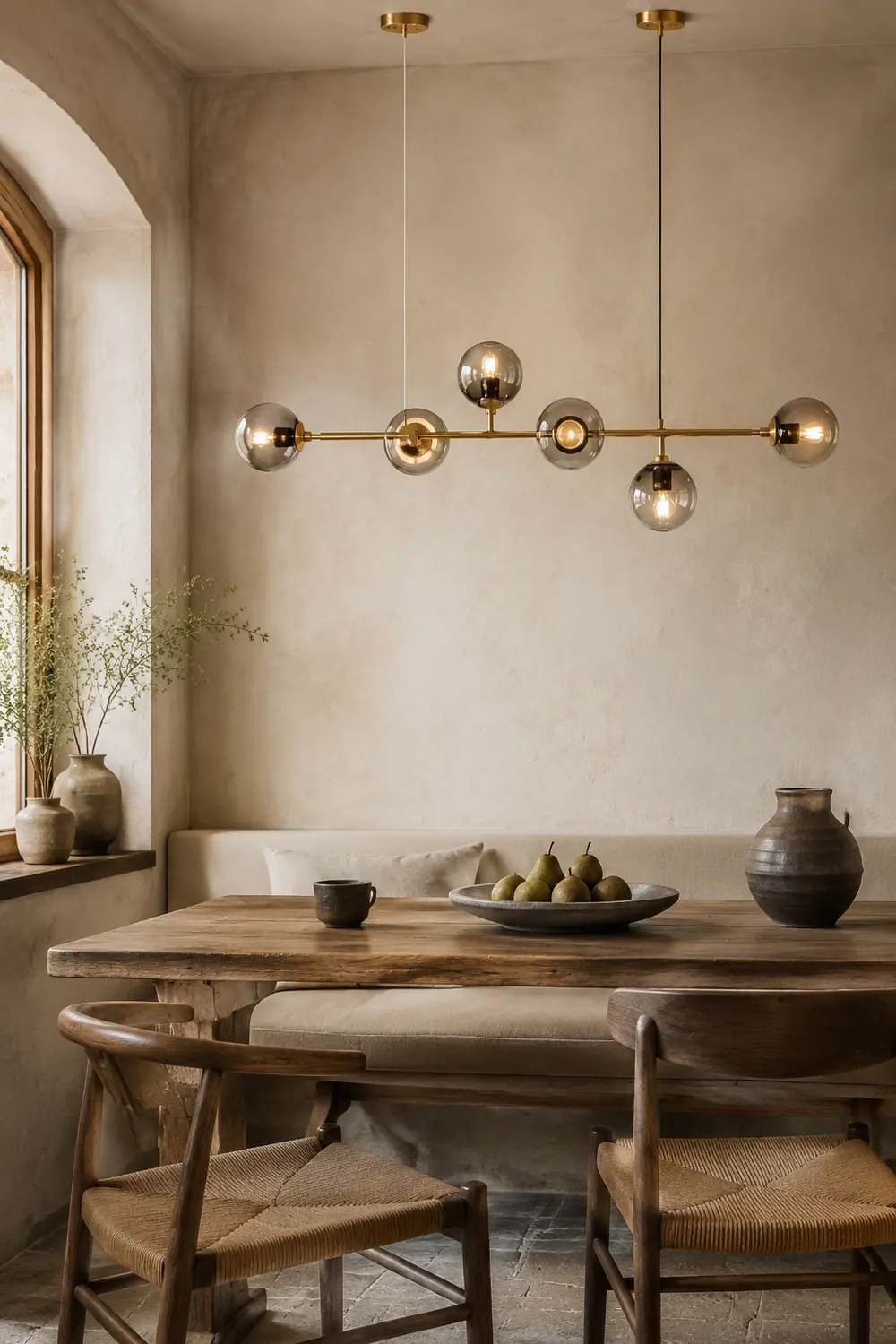Valentina Goldene Pendellampe, 6-flammig, Metall & Glas - Lumpaz
