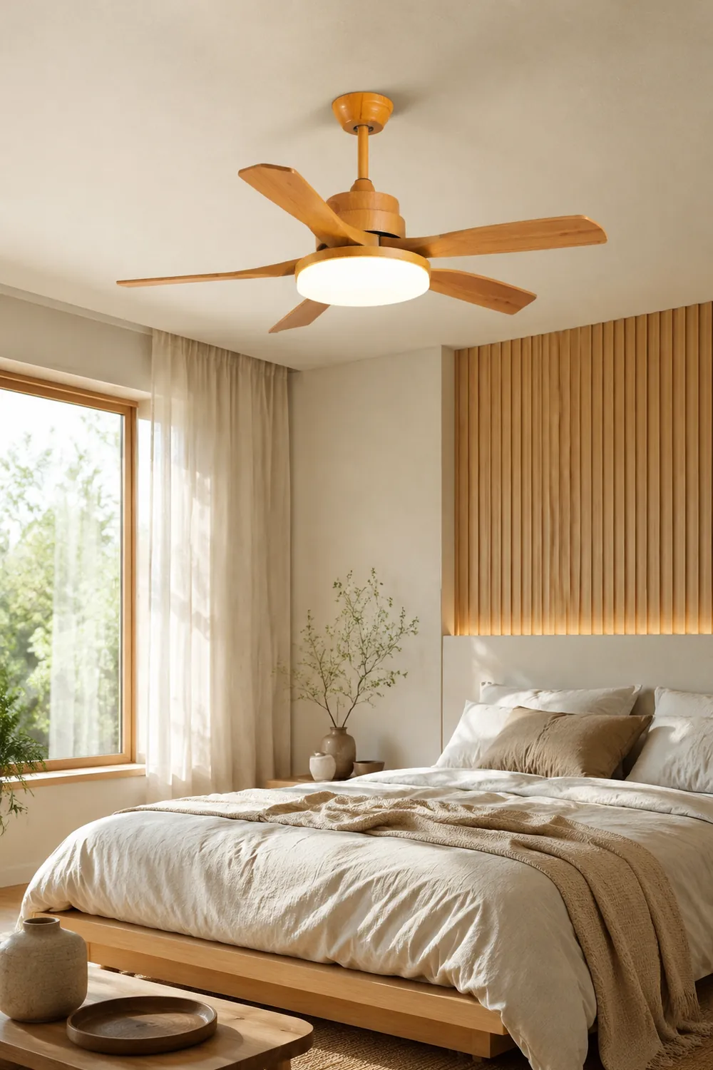 Haydn 5-Blatt-Deckenventilator mit Beleuchtung, 2 Farbe, Metall & ABS, ∅132CM - Lumpaz