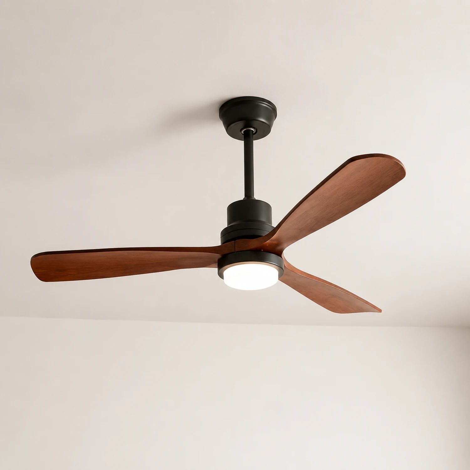 Haydn 3-Blatt Schwarzer Deckenventilator mit Beleuchtung, Metall & ABS, ∅132CM - Lumpaz