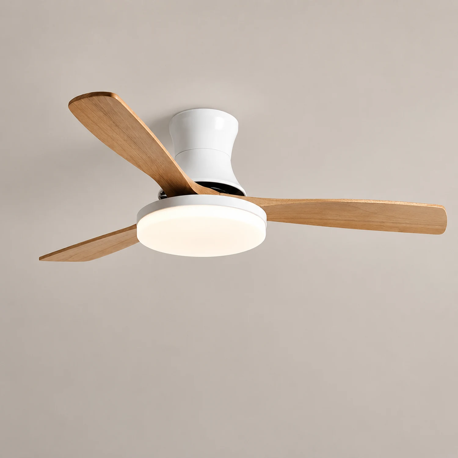 Haydn 3-Blatt-Deckenventilator mit Beleuchtung, 2 Farbe, Metall & Holz, ∅132CM - Lumpaz