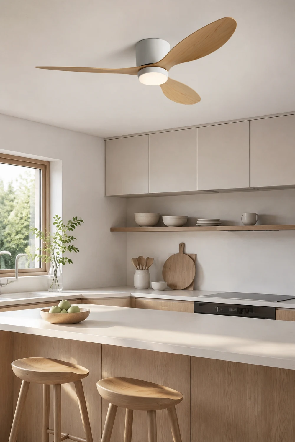 Walters Minimalist 3 Blätter Deckenventilator, 2 Farben, Metall & ABS, ∅130CM - Lumpaz