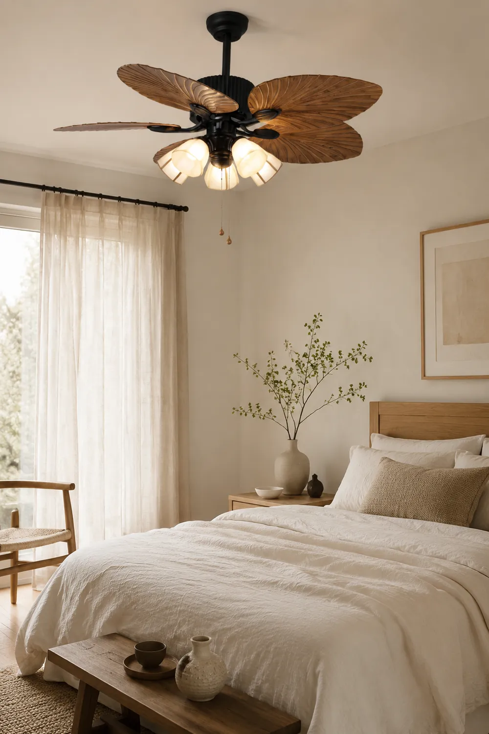 Bella 5-Blatt-Deckenventilator mit Beleuchtung, 3/5-flammig, ∅130CM - Lumpaz