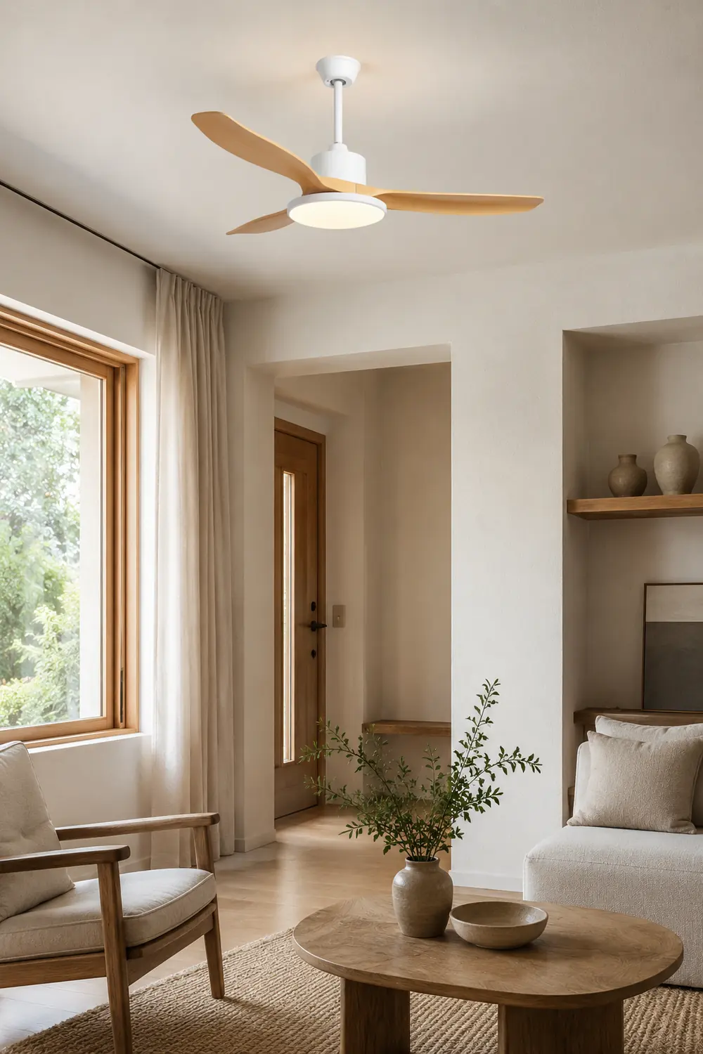 Haydn 3 Blätter Deckenventilator mit Beleuchtung, 3 Farben, ∅100/120/140CM - Lumpaz