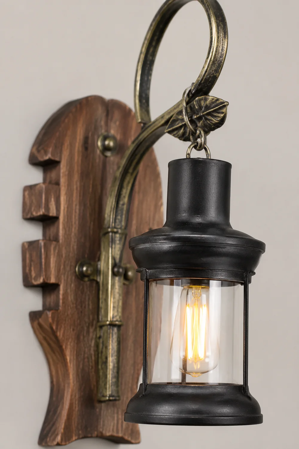 Austin Fish Laterne Wandleuchte, Holz & Metall - Lumpaz