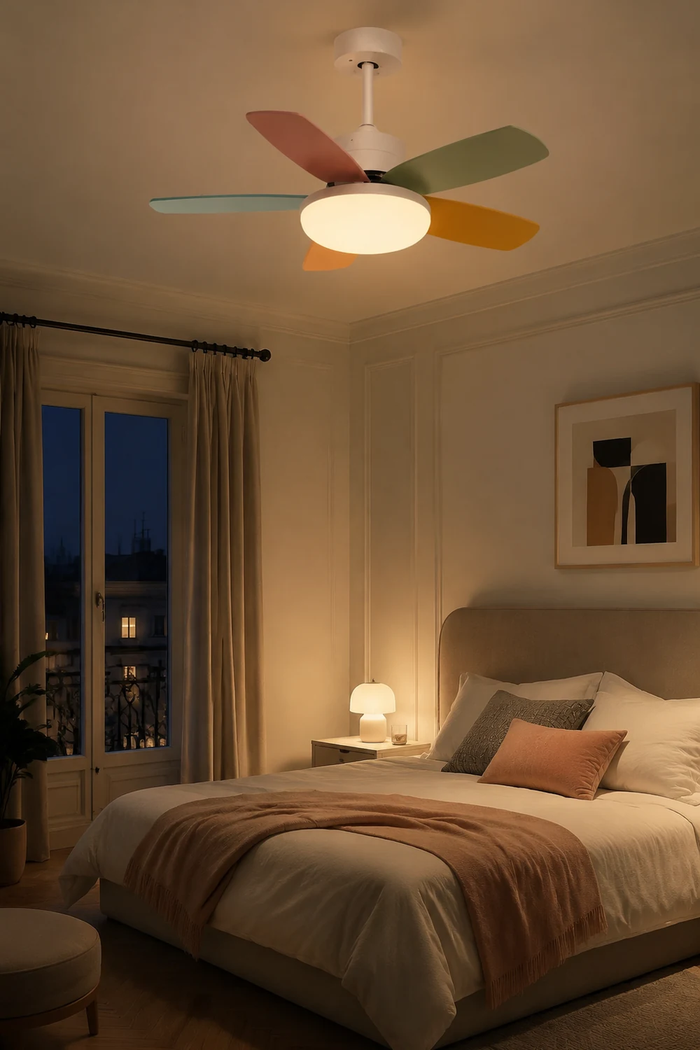 Morandi Bunte Deckenventilator mit Beleuchtung, ∅107CM - Lumpaz