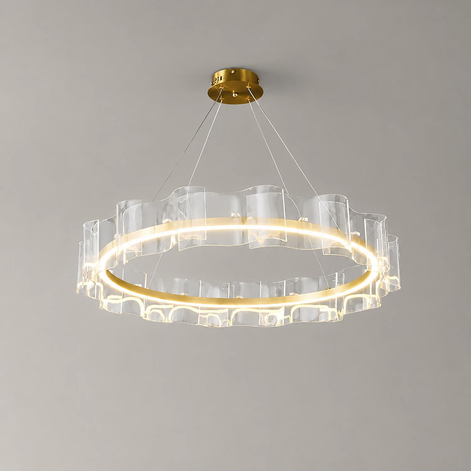 Evette Kronleuchter, Aluminium & Acryl, ∅60/80/100CM - Lumpaz