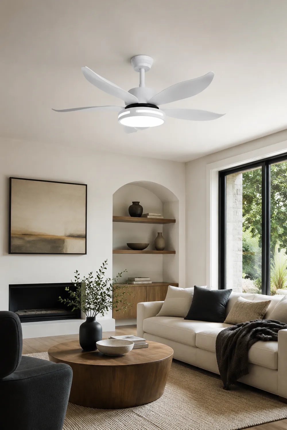 Haydn 5-Blätter Grundlegender Dicker Deckenventilator, Metall & ABS, ∅132CM - Lumpaz