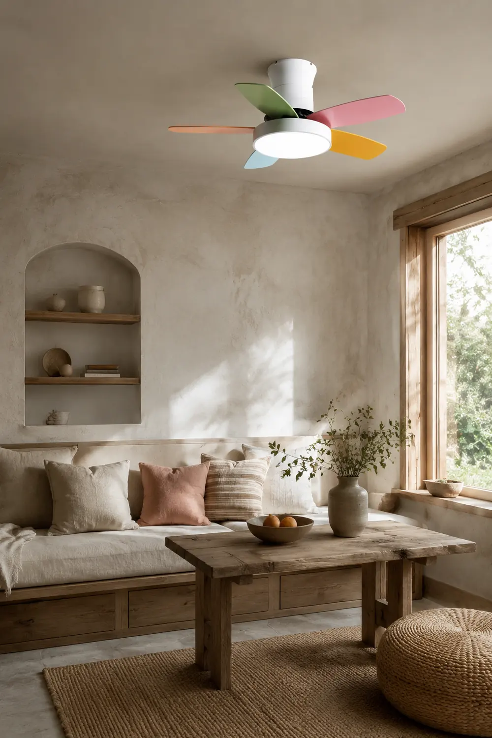 Morandi 5-Blatt Bunte Deckenventilator mit Beleuchtung, ∅107CM - Lumpaz
