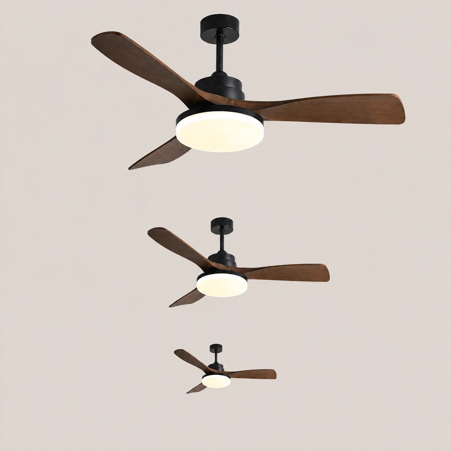 Haydn 5-Blatt-Deckenventilator mit Beleuchtung, 2 Farbe, Metall & ABS, ∅132CM - Lumpaz