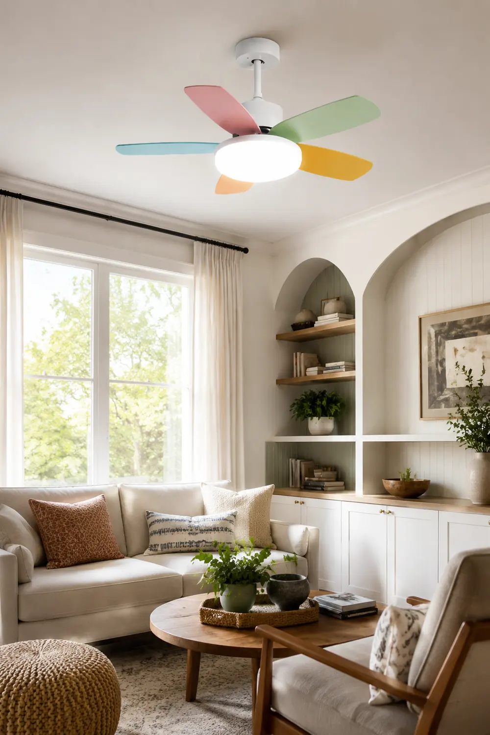 Morandi Bunte Deckenventilator mit Beleuchtung, ∅107CM - Lumpaz