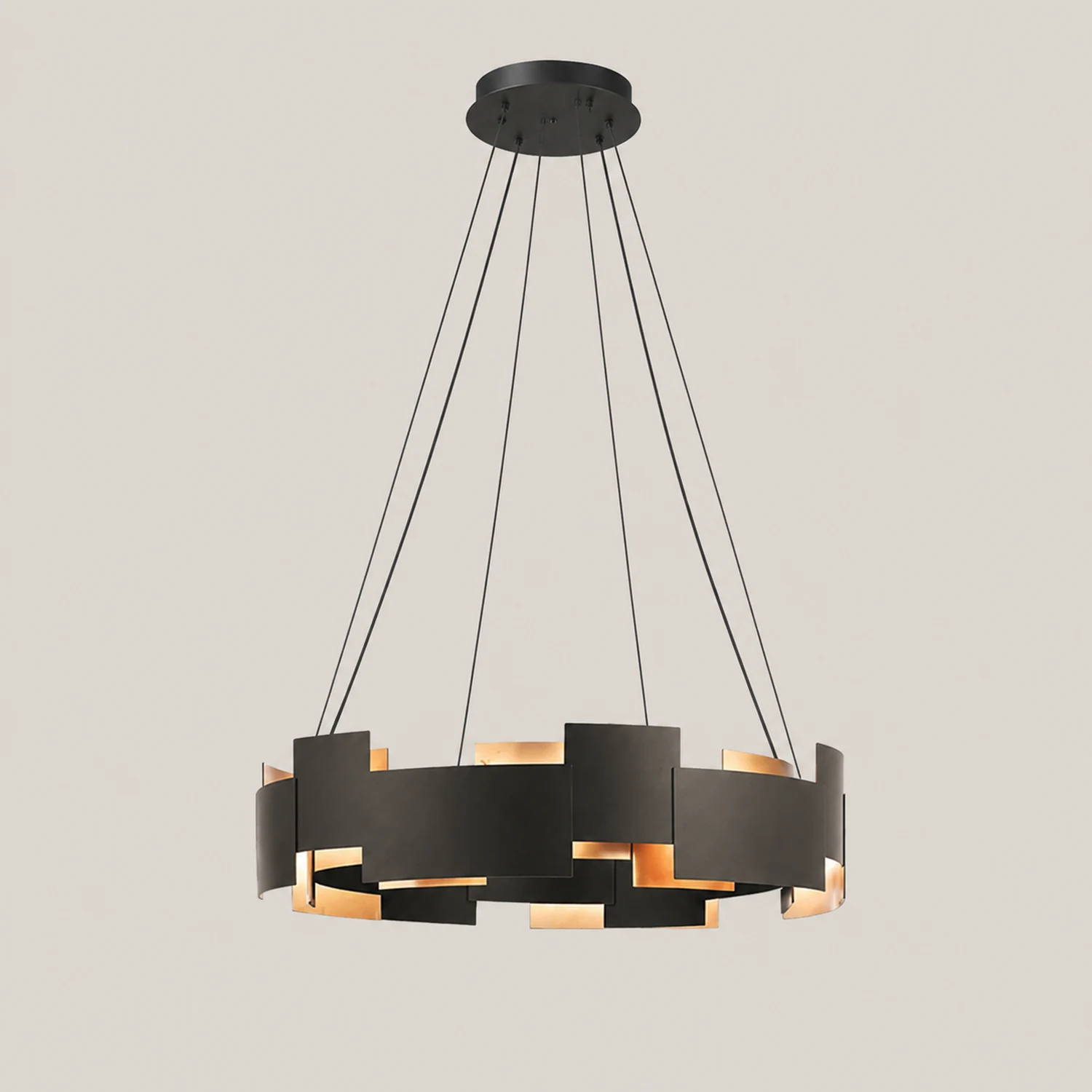 Evette Schwarze Pendellampe, 6/8-flammig, ∅60/80CM - Lumpaz
