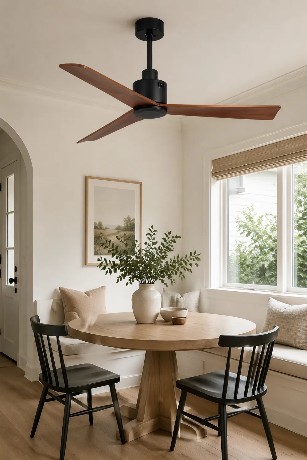 Haydn 3-Blatt Schwarzer Deckenventilator, Metall & ABS, ∅132CM - Lumpaz
