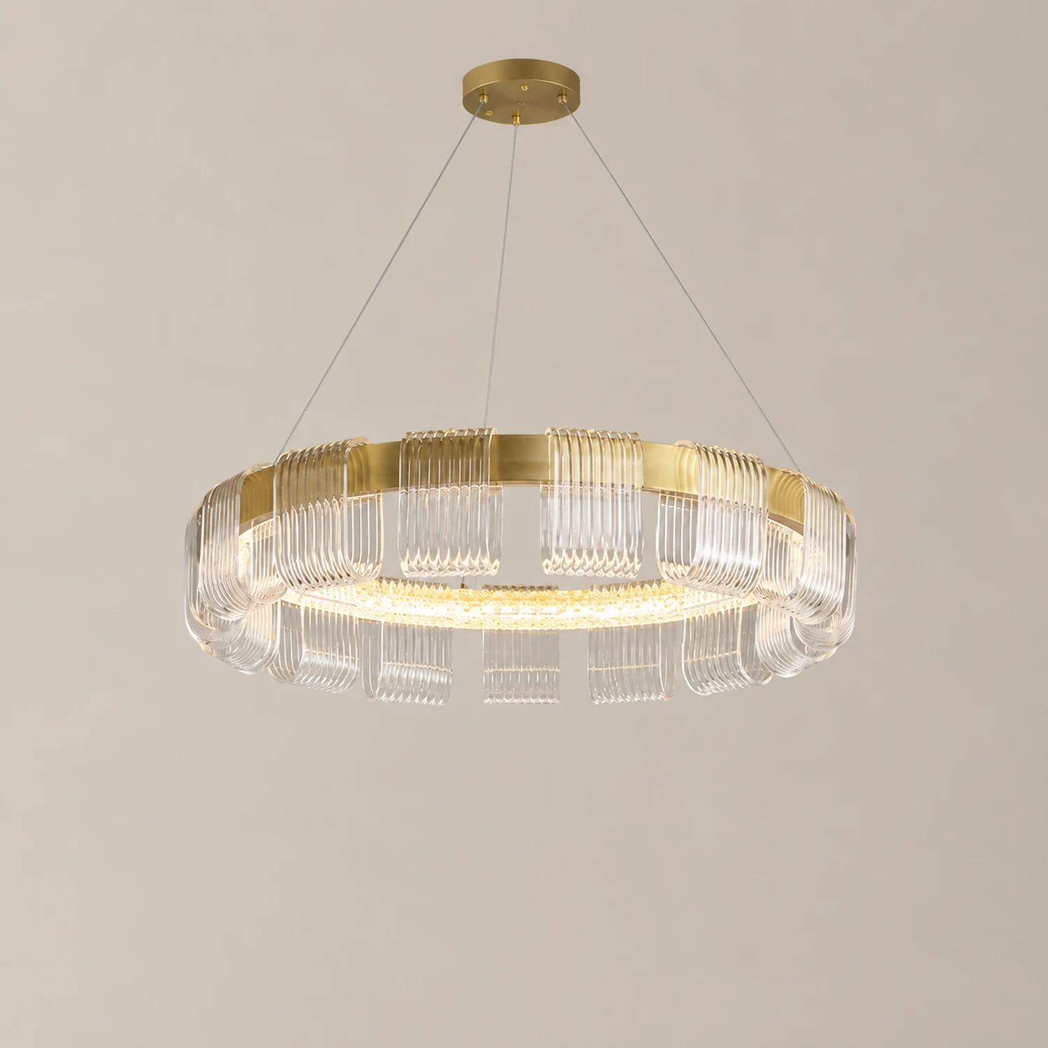 Evette Kronleuchter, Aluminium & Acryl, 1/2 Ringe, ∅40/60/80/100CM - Lumpaz