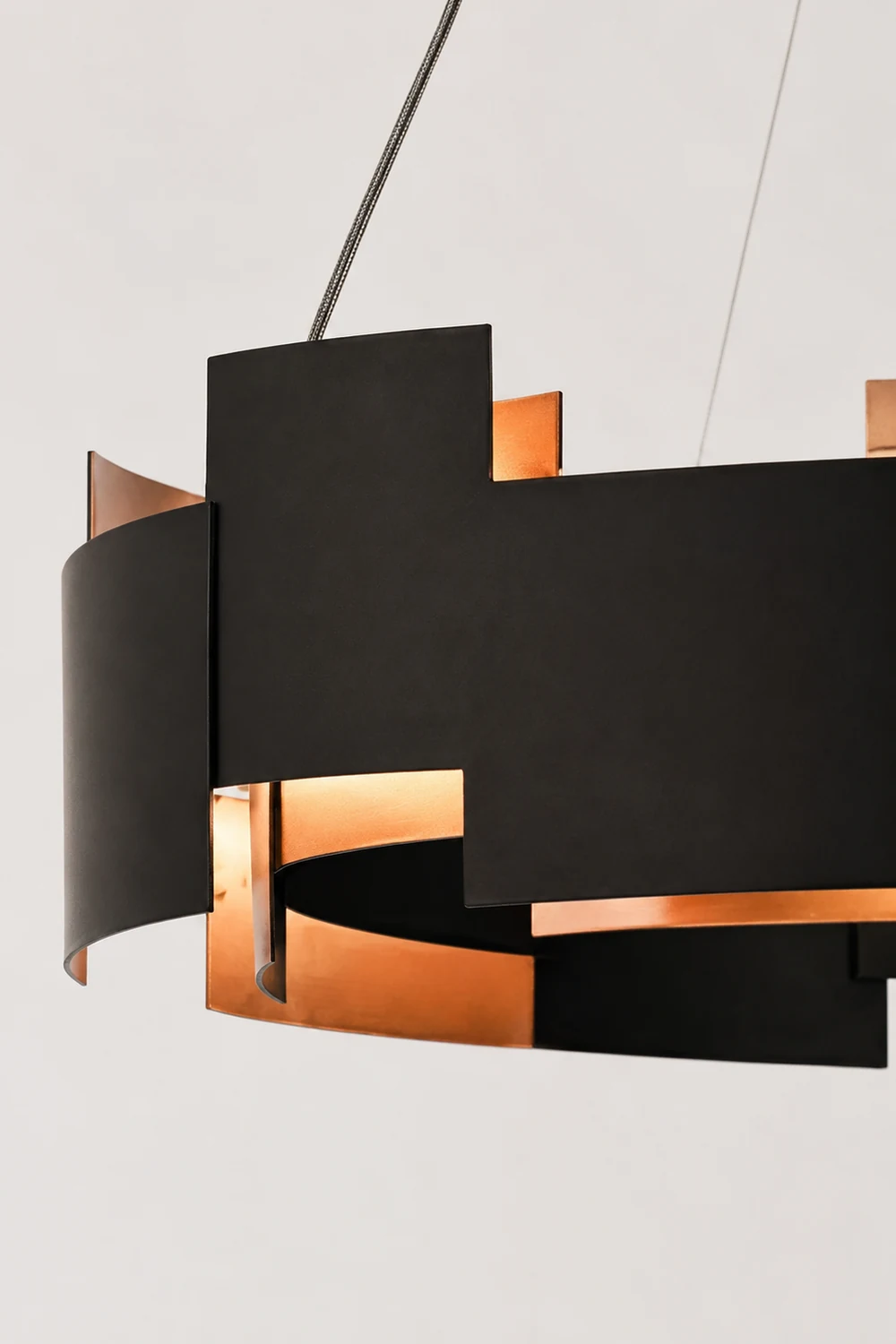 Evette Schwarze Pendellampe, 6/8-flammig, ∅60/80CM - Lumpaz