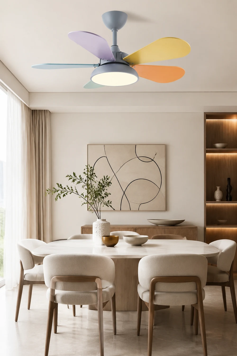 Morandi Bunte Deckenventilator mit Beleuchtung, 2 Farbe, ∅95CM - Lumpaz