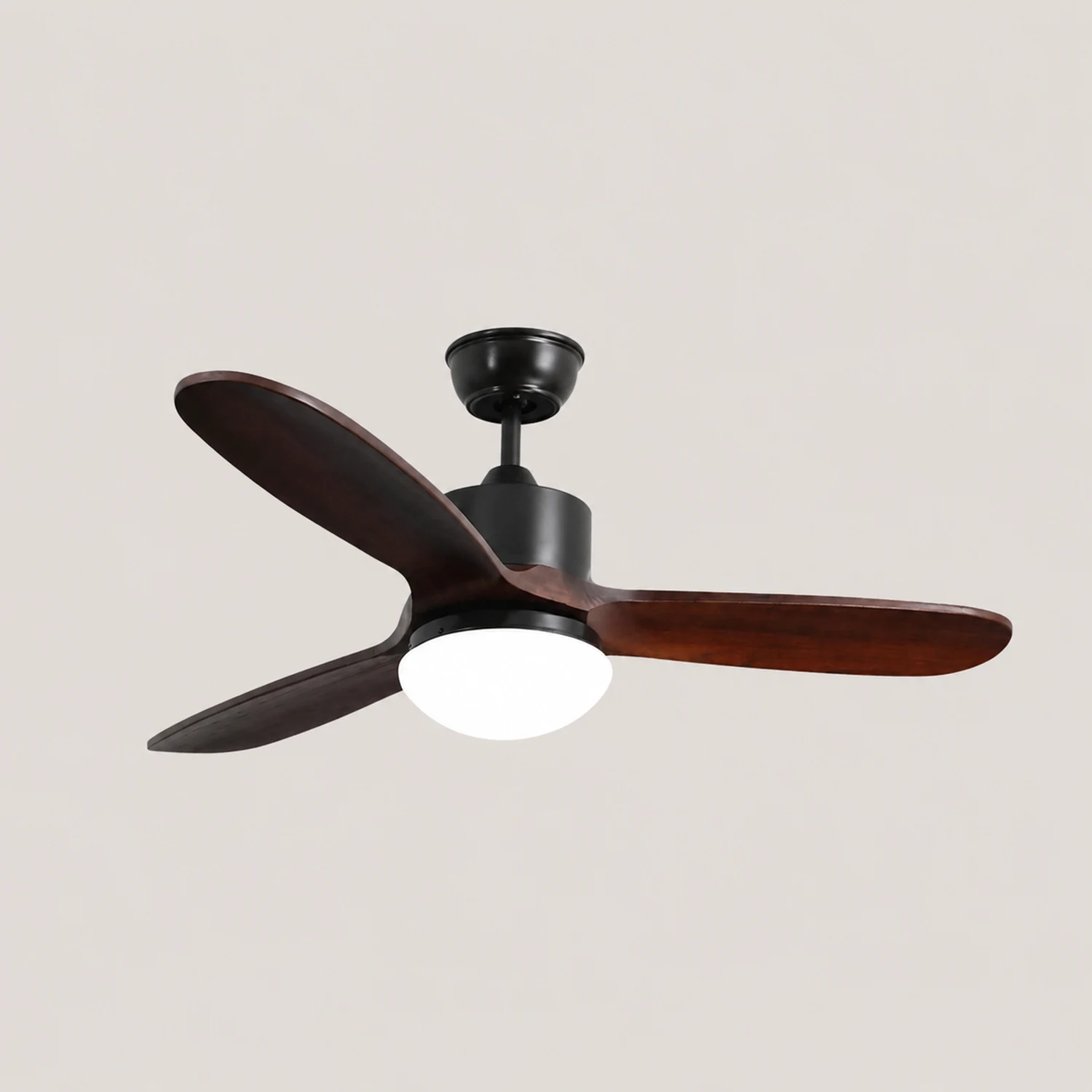 Haydn 3-Blatt Moderner Deckenventilator mit Beleuchtung, 2 Farbe, Metall & Holz, ∅132CM - Lumpaz