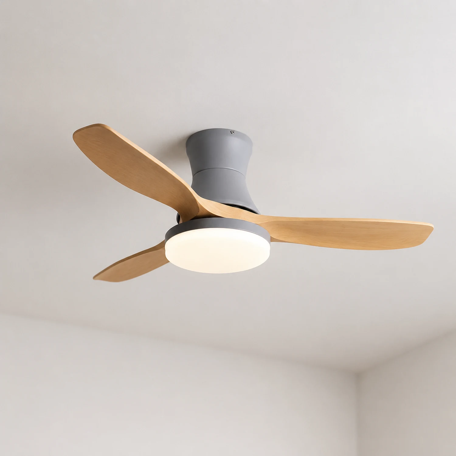 Haydn 3-Blatt-Deckenventilator mit Beleuchtung, 2 Farbe, Metall & Holz, ∅132CM - Lumpaz