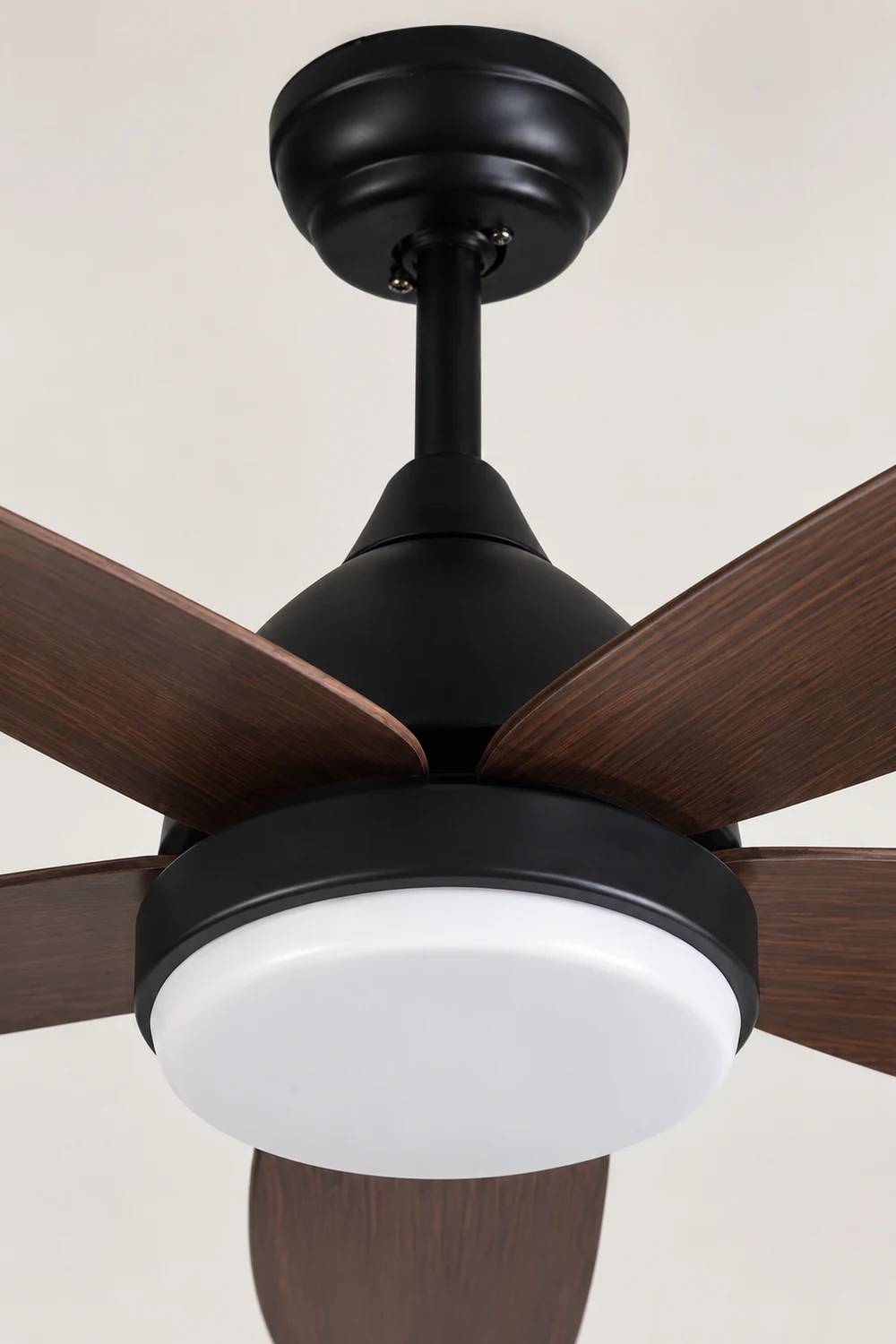 Haydn 5-Blätter Schwarzer Deckenventilator, Metall & Holz, ∅ 120CM - Lumpaz