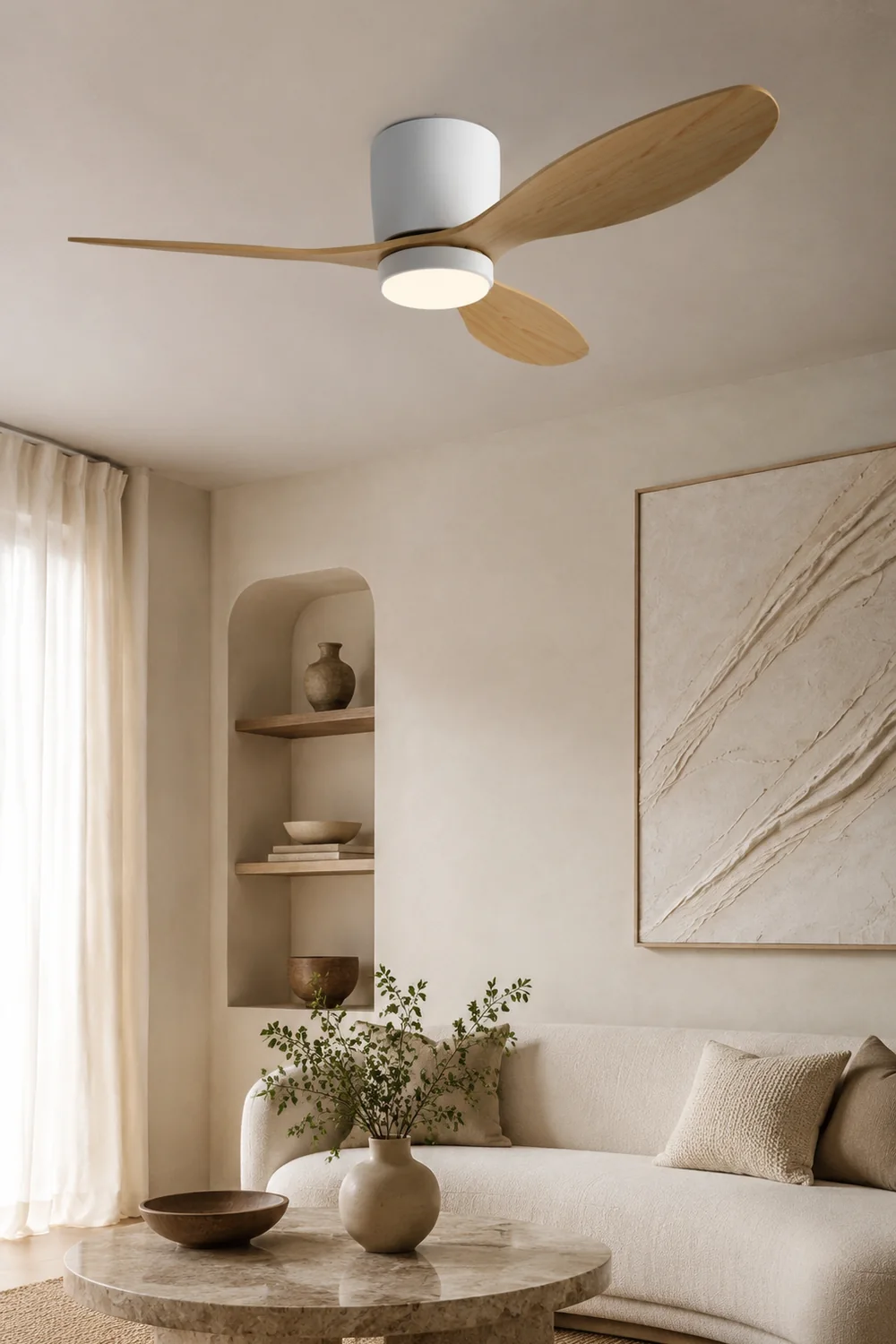 Walters Minimalist 3 Blätter Deckenventilator, 2 Farben, Metall & ABS, ∅130CM - Lumpaz