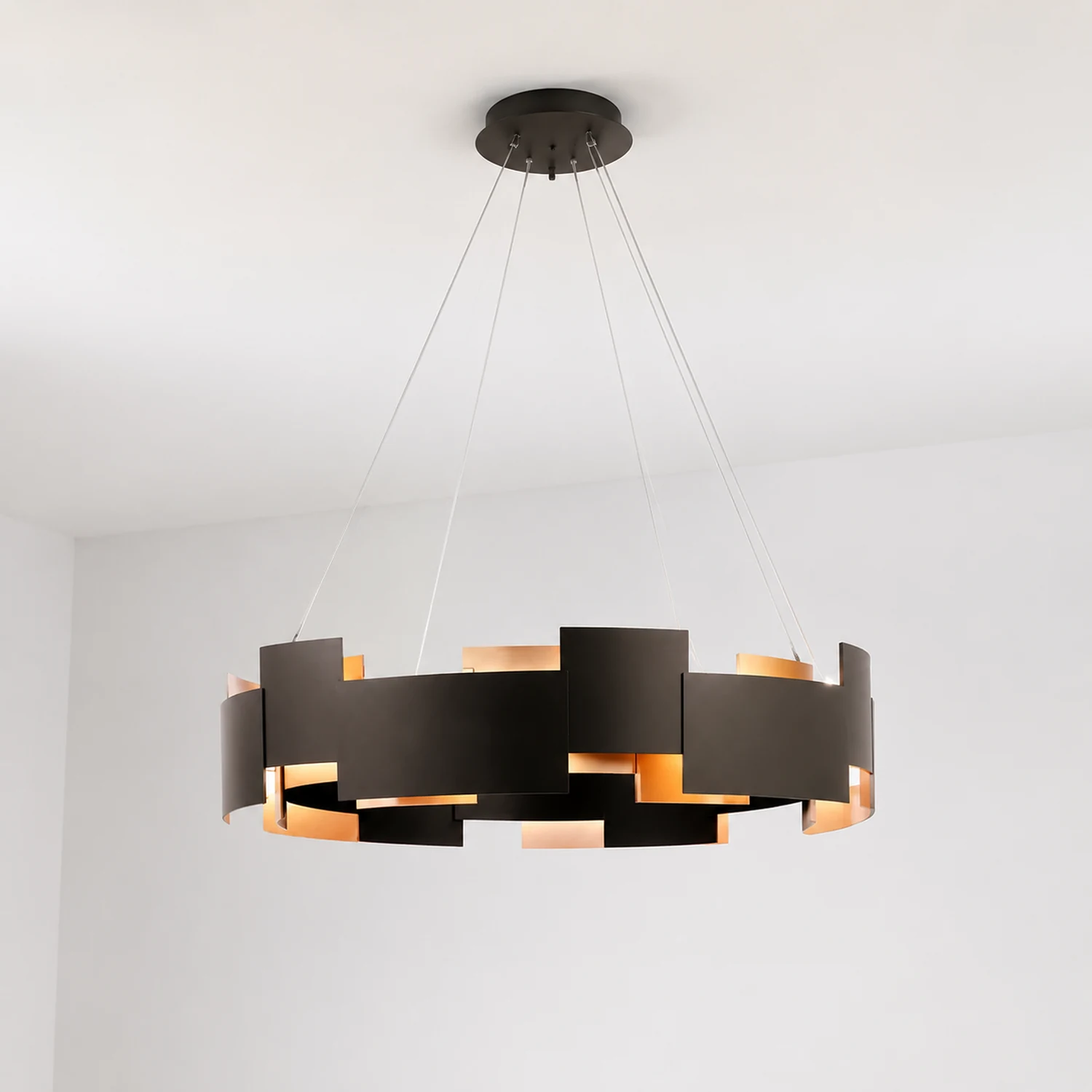 Evette Schwarze Pendellampe, 6/8-flammig, ∅60/80CM - Lumpaz