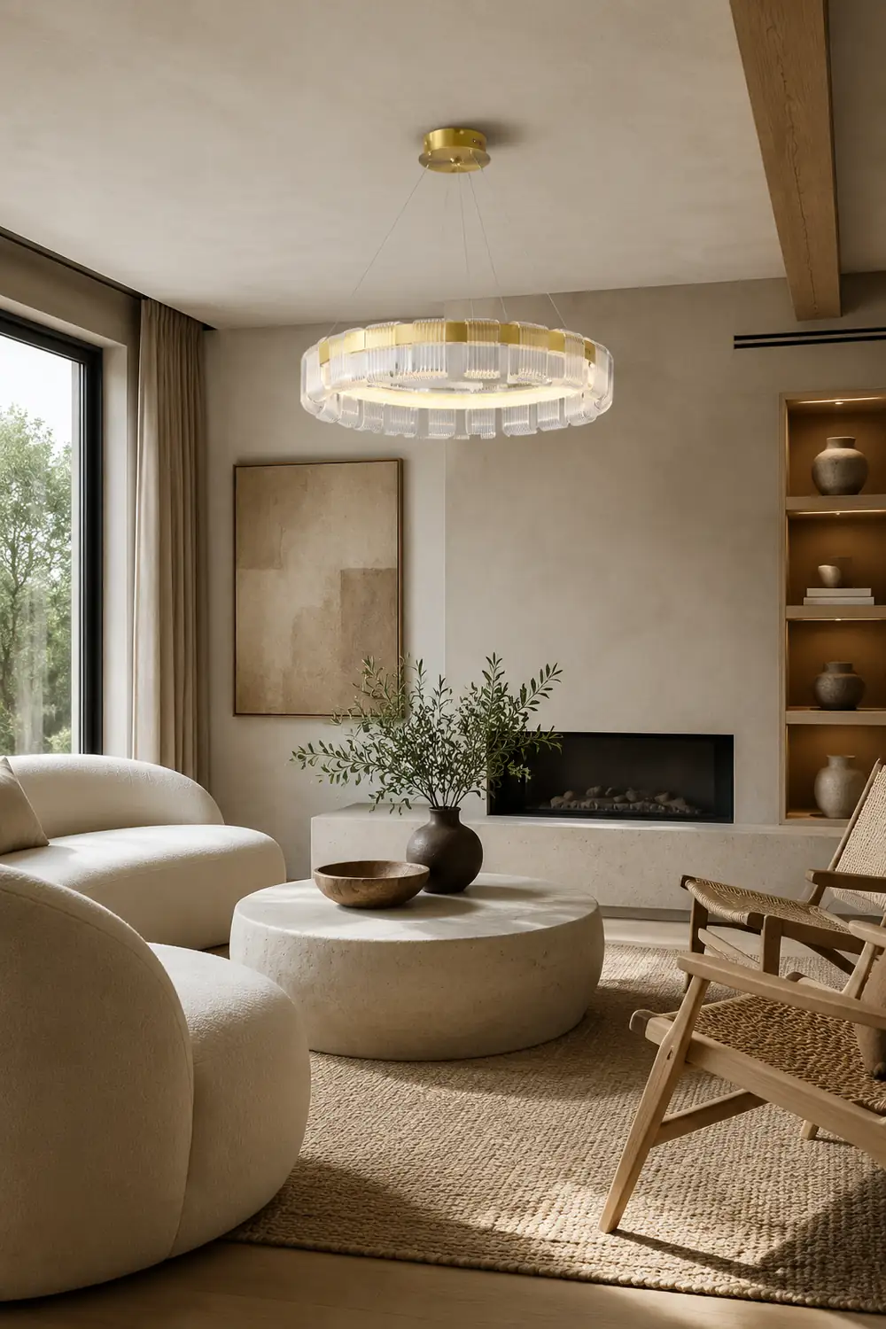 Evette Kronleuchter, Aluminium & Acryl, 1/2 Ringe, ∅40/60/80/100CM - Lumpaz