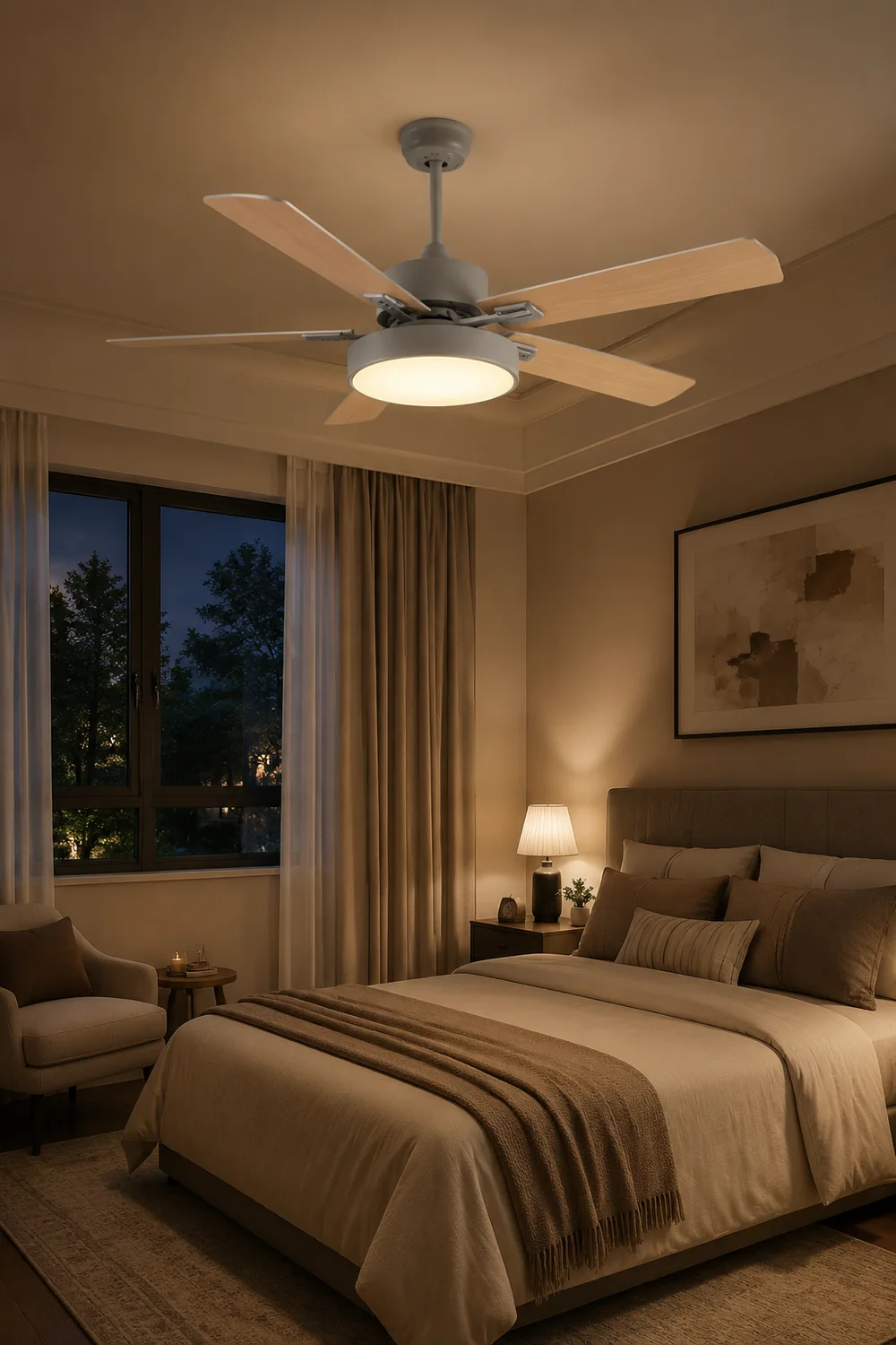 Morandi 5-Blätter Deckenventilator, 3 Farben, ∅107/132CM - Lumpaz