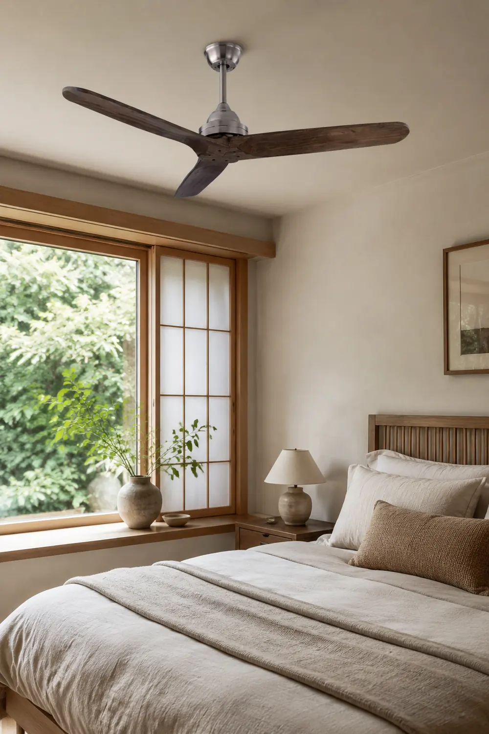 Walters 3-Blatt Schwarzer Deckenventilator, Metall & ABS, ∅132CM - Lumpaz