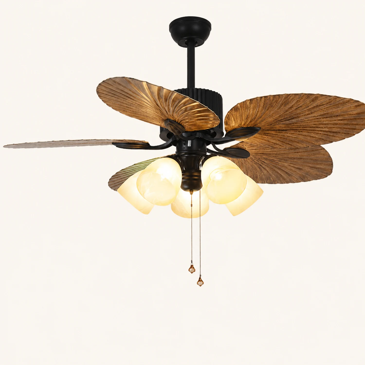 Bella 5-Blatt-Deckenventilator mit Beleuchtung, 3/5-flammig, ∅130CM - Lumpaz