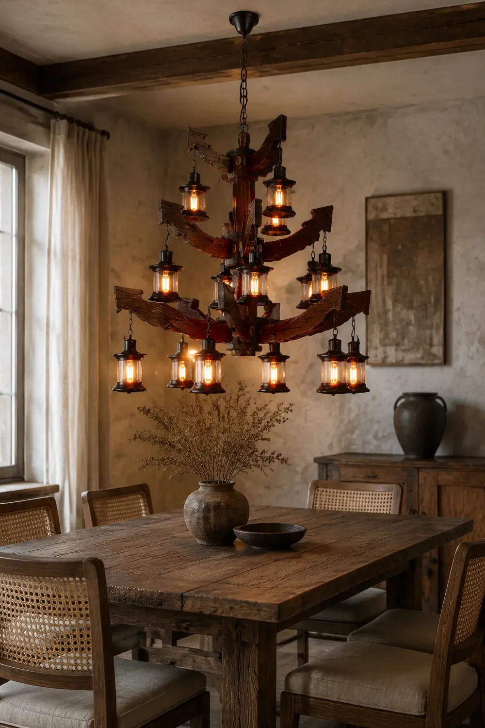 Austin Kronleuchter, Metall & Holz, 14-flammig - Lumpaz