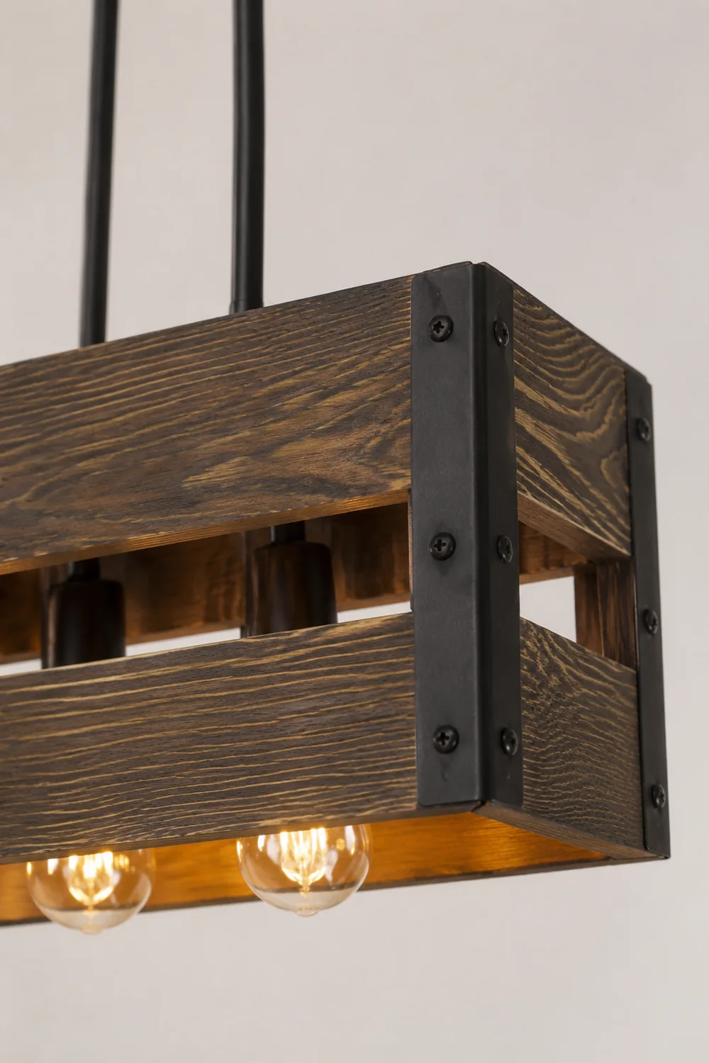 Alessio Pendelleuchte, Metall & Holz, 5-flammig, 2 Stile - Lumpaz