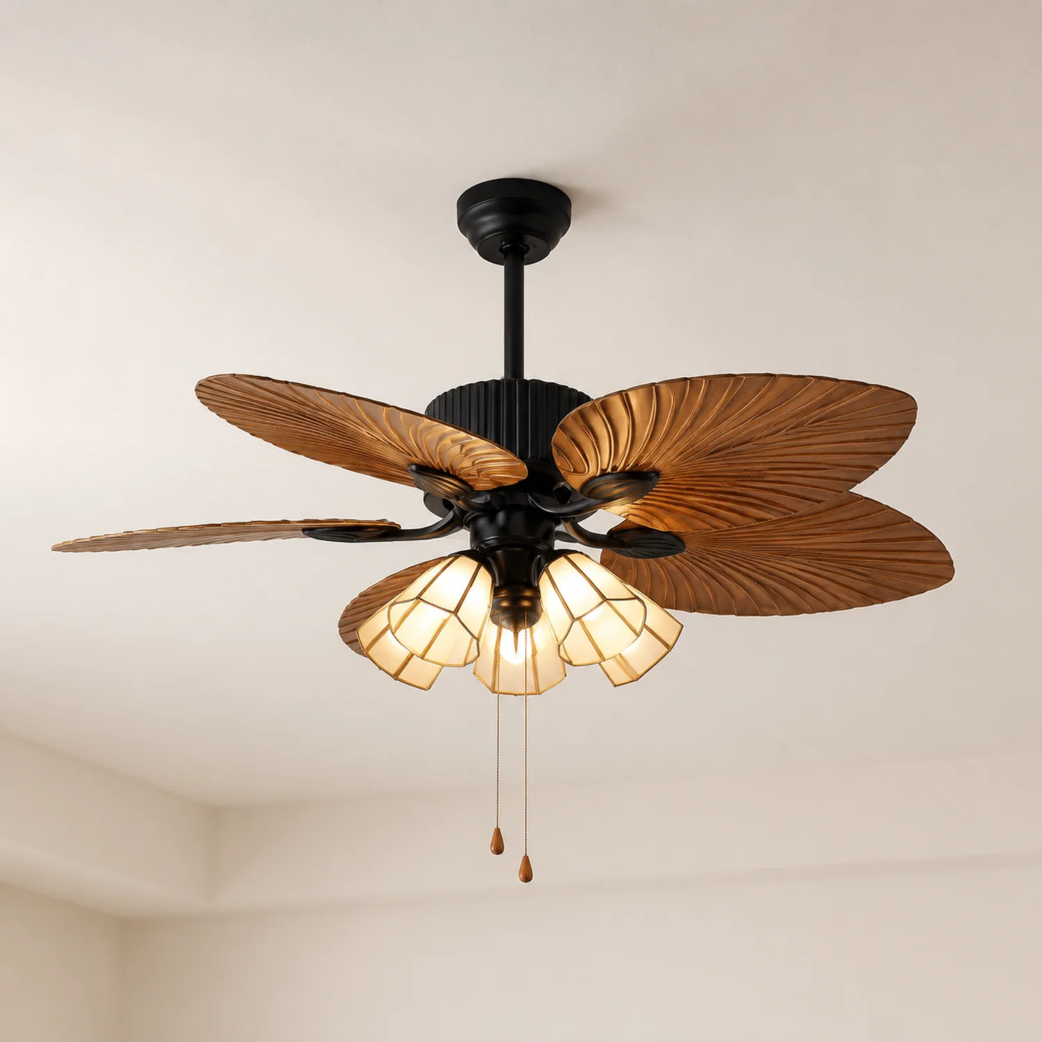Bella 5-Blatt-Deckenventilator mit Beleuchtung, 3/5-flammig, ∅130CM - Lumpaz
