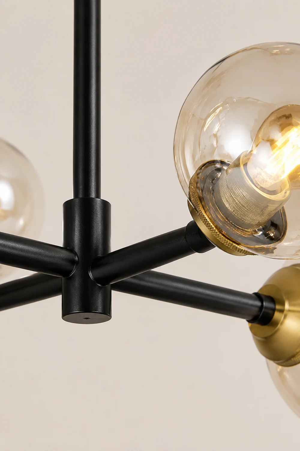 Valentina Glas Schwarze Pendellampe, 6-flammig - Lumpaz